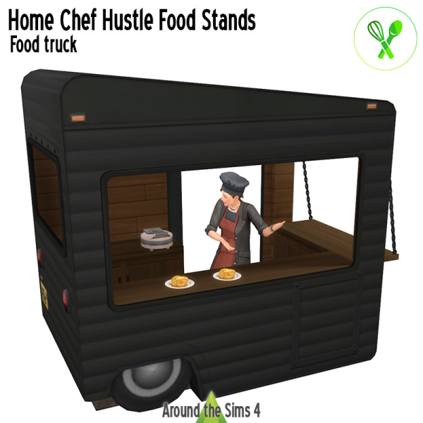 Maxis Match Around Food stands for Home Chef Hustle pack by simsfinds - The Sims 4 Custom Content