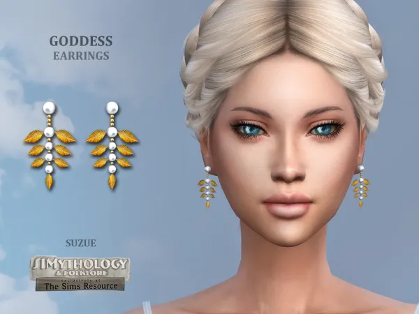 Alpha SIMythology Goddess Earrings by simsfinds - The Sims 4 Custom Content