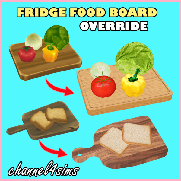 Mix Fridge Food Board Override by simsfinds - The Sims 4 Custom Content