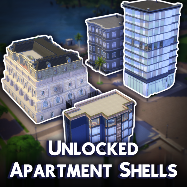Maxis Match Unlocked Apartment Shells by simsfinds - The Sims 4 Custom Content
