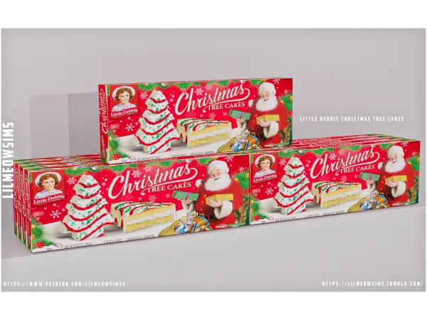 Alpha Christmas Tree Cakes by lilmeowsimss - The Sims 4 Custom Content