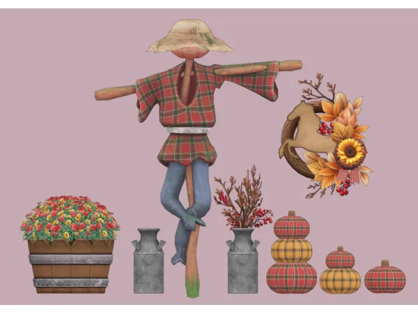 Mix Country Harvest Decor Set by objuct - The Sims 4 Custom Content