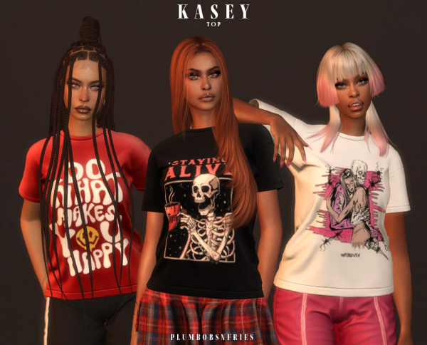 Alpha KASEY top by simsfinds - The Sims 4 Custom Content