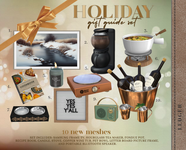 Alpha Holiday Giit Guide Set (WorkroomAtelier) by ledger_atelier - The Sims 4 Custom Content