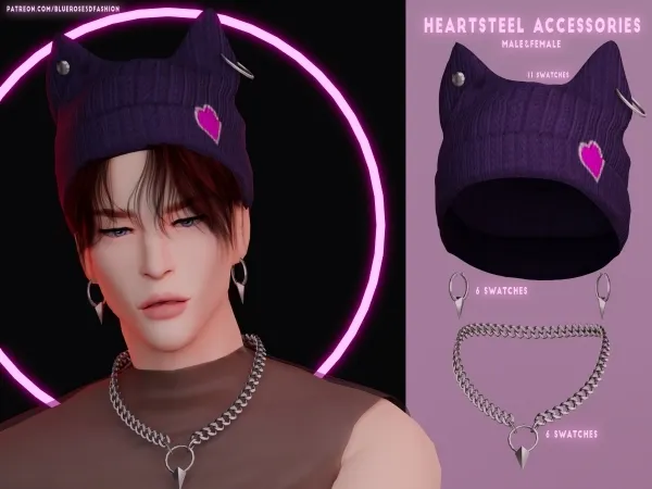 Alpha Heartsteel Accessories Set BRSIMS - The Sims 4 Custom Content