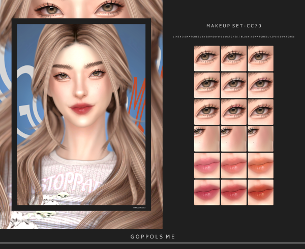 Alpha GPME GOLD MAKEUP SET CC70 by simsfinds - The Sims 4 Custom Content
