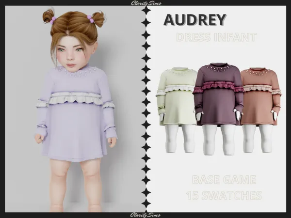 Alpha Audrey Dress Infant by clarity-sims - The Sims 4 Custom Content