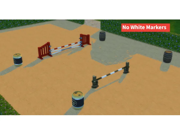 Maxis Match Update Horse Ranch Jumps and Barrels Invisible Markers (Standalone AND Override Version Now Available) by ASGirl - The Sims 4 Custom Content