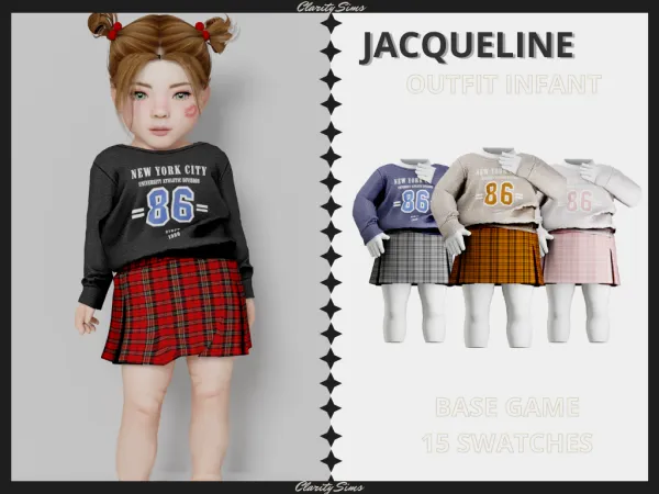 Alpha Jacqueline Outfit Infant by clarity-sims - The Sims 4 Custom Content