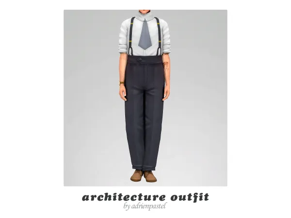 Maxis Match Architecture Outfit by adrienpastel - The Sims 4 Custom Content