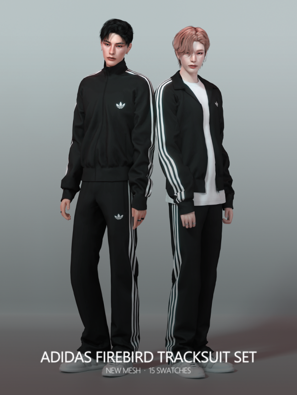 Alpha ADIDAS Firebird Tracksuit Set by simsfinds - The Sims 4 Custom Content