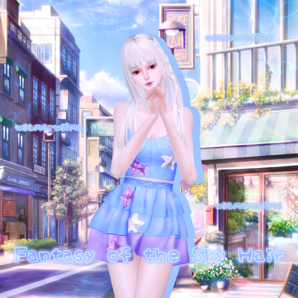Alpha Fantasy of the Sky Hair by simsfinds - The Sims 4 Custom Content