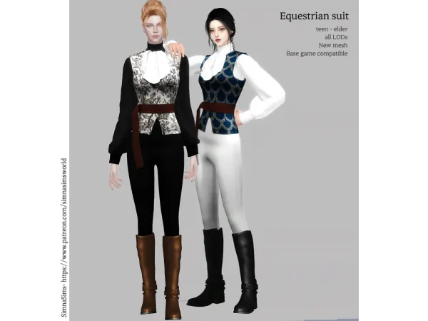 Alpha Equestrian suit - The Sims 4 Custom Content