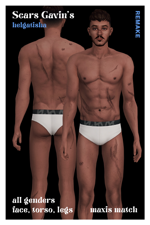 Mix Scars Gavin's (remake) by simsfinds - The Sims 4 Custom Content