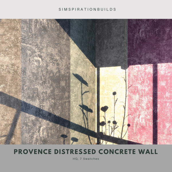 Alpha Provence Distressed Concrete Wall by simsfinds - The Sims 4 Custom Content