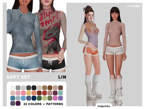 Mix Soft set Lin by simsfinds - The Sims 4 Custom Content