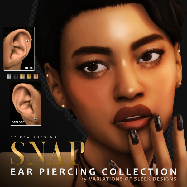 Mix SNAP Ear Piercing Collection by simsfinds - The Sims 4 Custom Content