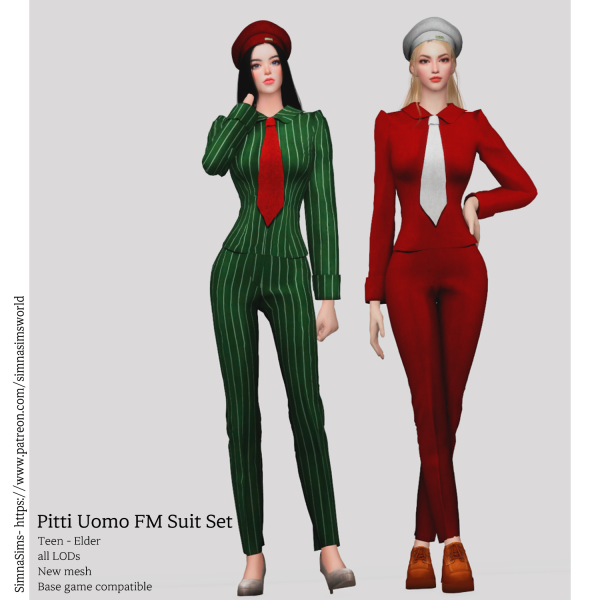Mix Pitti Uomo FM Suit Set by simsfinds - The Sims 4 Custom Content