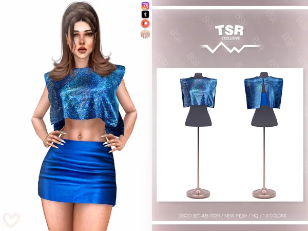 Alpha DISCO SET 413 BD1120 BD1121 - The Sims 4 Custom Content
