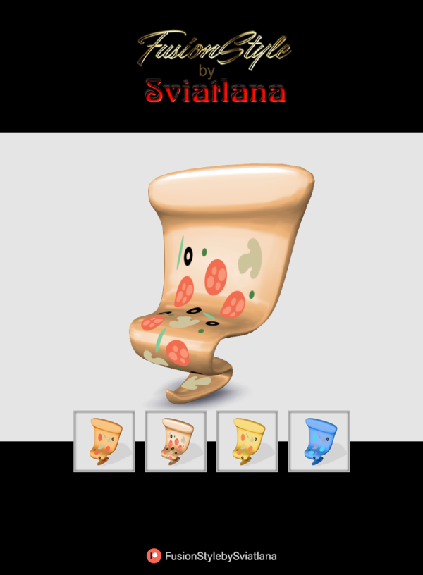Mix Pizza chair for cafe by fusionstylesims4 - The Sims 4 Custom Content