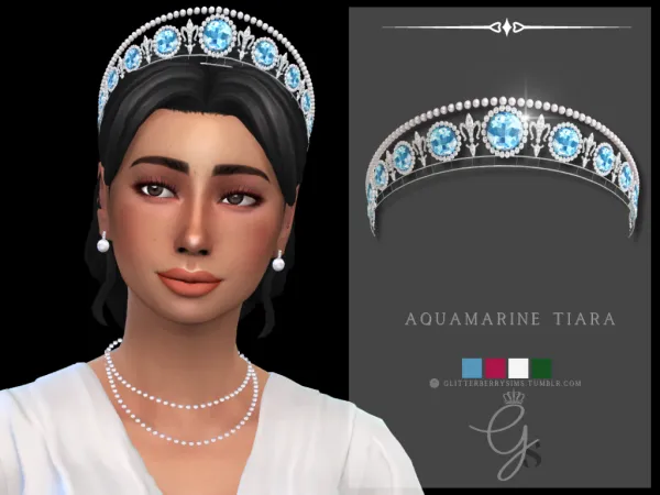 Mix Aquamarine Tiara by simsfinds - The Sims 4 Custom Content