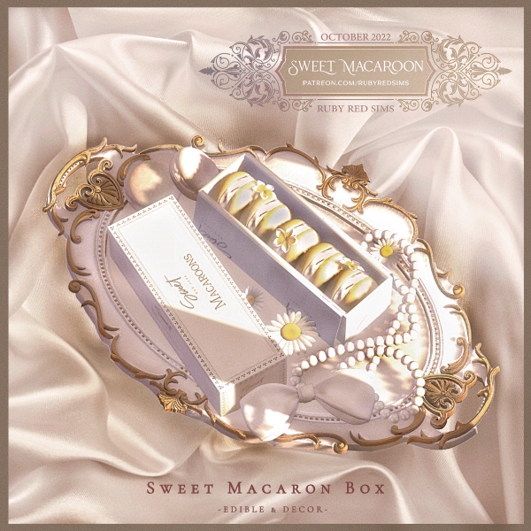 Mix Sweet Macaroon Set Edible and Decor FREE by simsfinds - The Sims 4 Custom Content