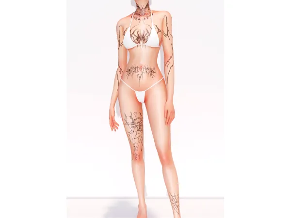 Mix RavenBlends Gothic Tattoo by RavenBlends - The Sims 4 Custom Content