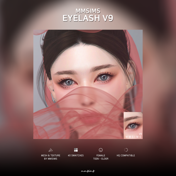 Alpha MMSIMS Eyelash v9 by simsfinds - The Sims 4 Custom Content