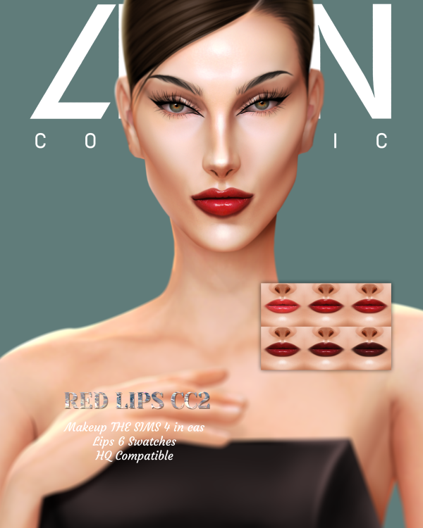 Alpha LEAN RED LIPS CC2 by simsfinds - The Sims 4 Custom Content