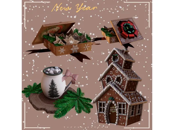 The Sims 4 CC pack - New Year - part 2 (early access - 12.25.21)