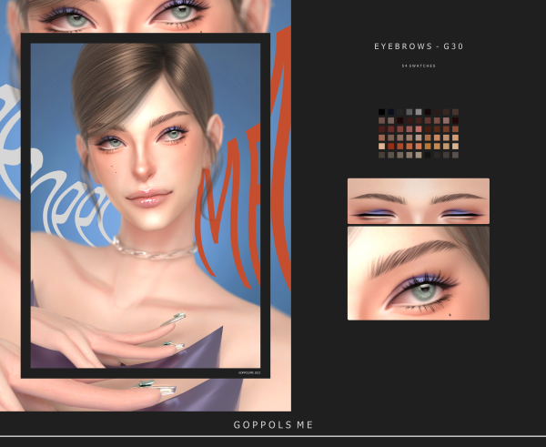 Alpha GPME GOLD F Eyebrows G30 by simsfinds - The Sims 4 Custom Content