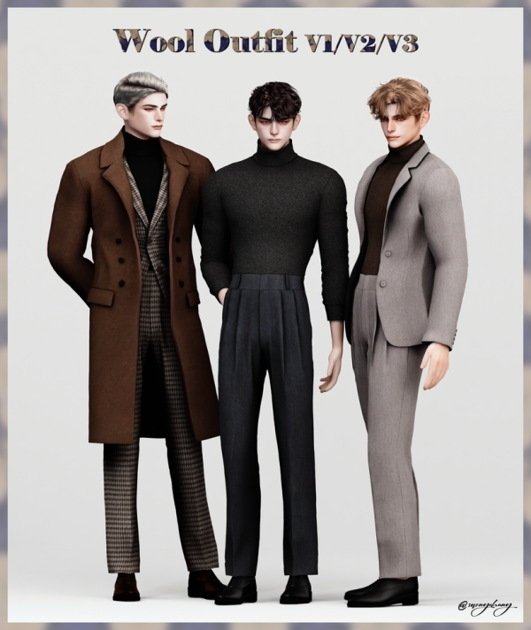 Alpha male Wool Outfits by simsfinds - The Sims 4 Custom Content