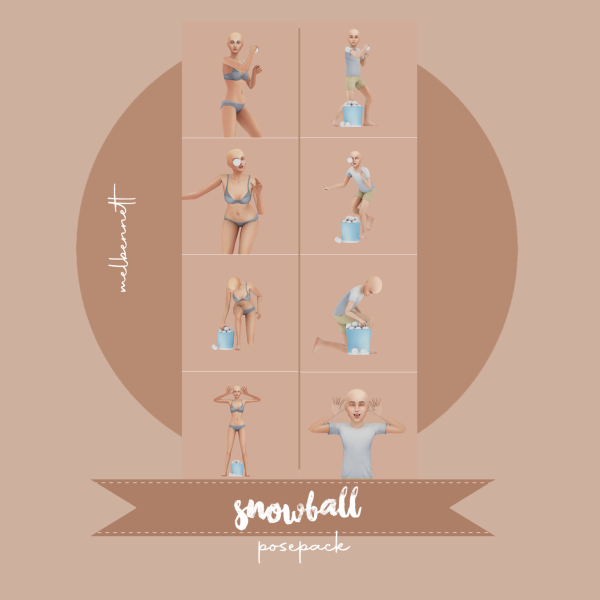 Mix Snowball Object Acc and Posepack by melbennett - The Sims 4 Custom Content