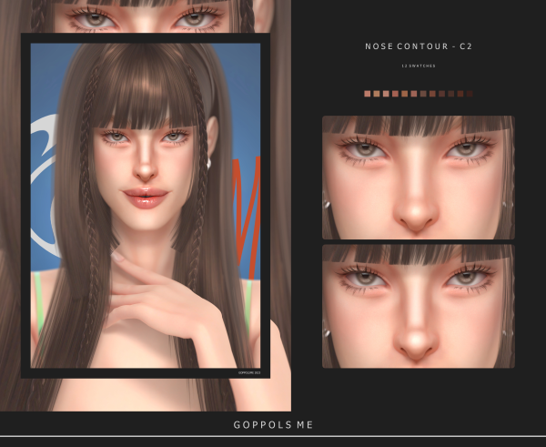 Alpha GPME GOLD Nose Contour C2 by simsfinds - The Sims 4 Custom Content