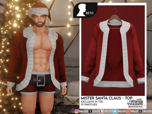 Alpha Mister Santa Claus Set - The Sims 4 Custom Content