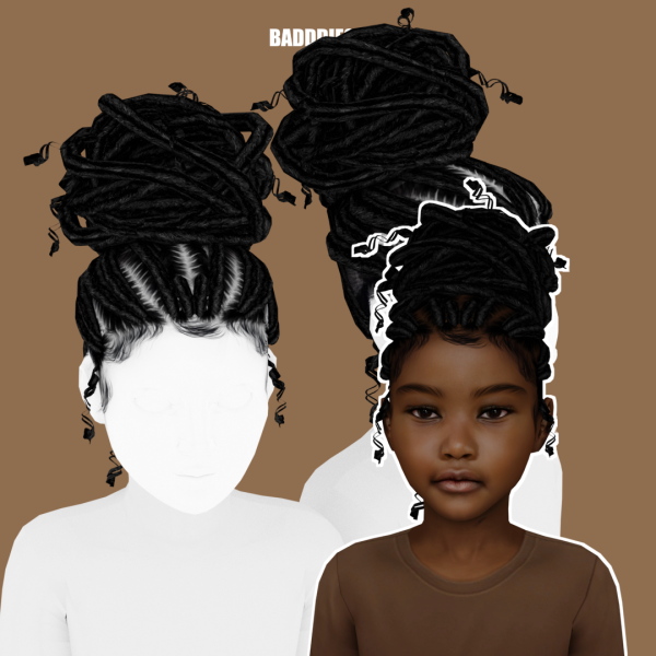 Alpha GODDESS LOCS CHILD VERSION by simsfinds - The Sims 4 Custom Content