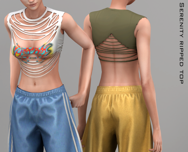Alpha Serenity Rapped Top by simsfinds - The Sims 4 Custom Content