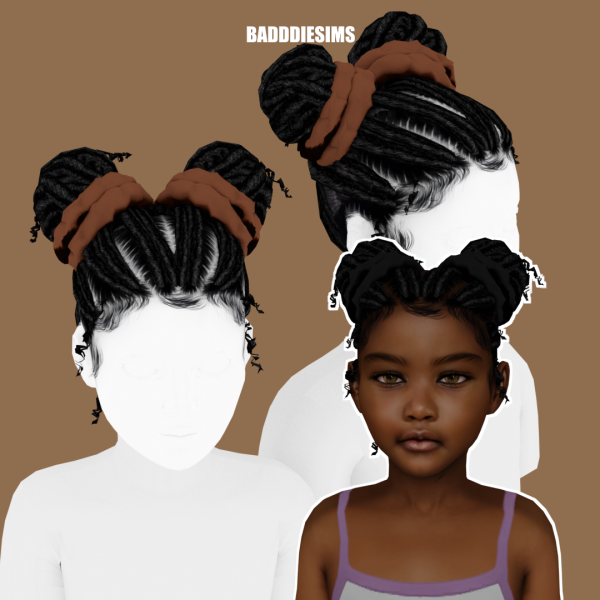 Alpha MELINA HAIR CHILD VERSION by simsfinds - The Sims 4 Custom Content