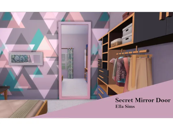 Maxis Match Secret Mirror Door by simsfinds - The Sims 4 Custom Content