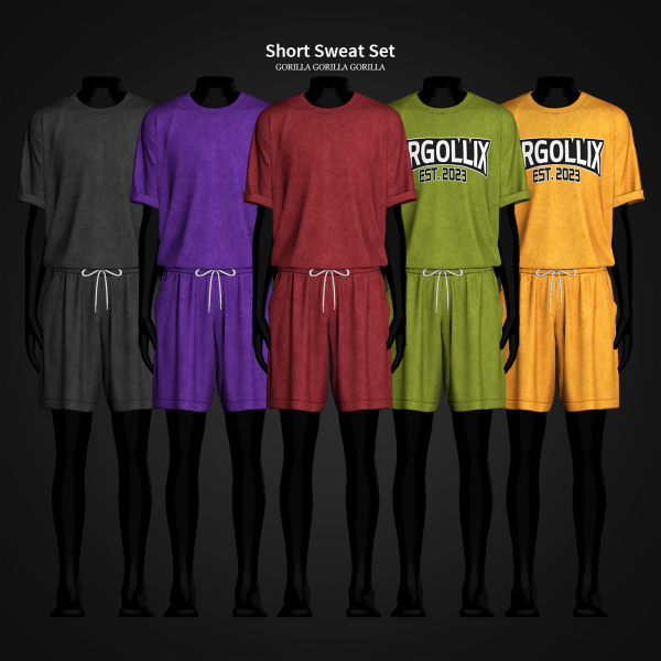 Alpha Short Sweat Set by simsfinds - The Sims 4 Custom Content