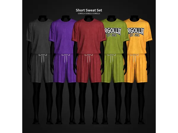 Alpha Short Sweat Set by gorillax3 - The Sims 4 Custom Content