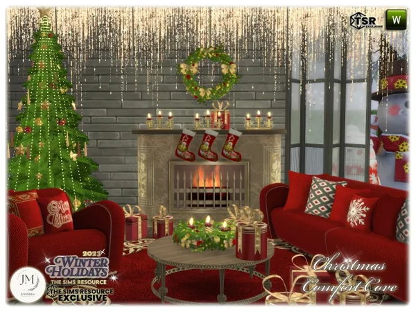 Alpha Christmas Comfort Cove set - The Sims 4 Custom Content