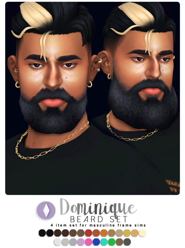 Maxis Match Dominique Beard Set by simsfinds - The Sims 4 Custom Content