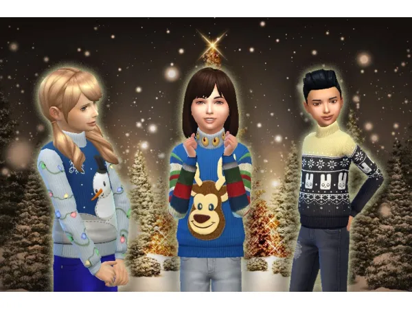 Maxis Match Christmas Top for Kids by kiarazurk - The Sims 4 Custom Content