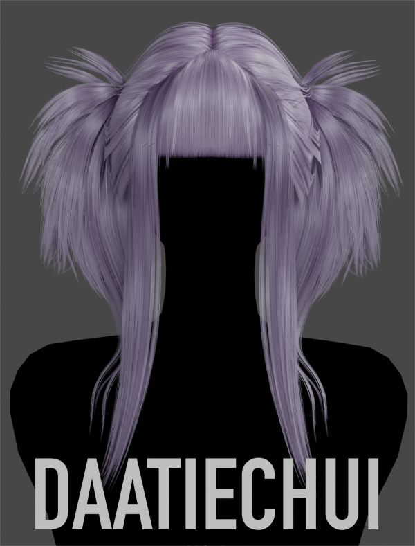 Alpha DAATIECHUI HAIR 1 by simsfinds - The Sims 4 Custom Content