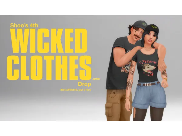 Maxis Match 4th pack of Simified Wicked Clothes by Shooshed - The Sims 4 Custom Content