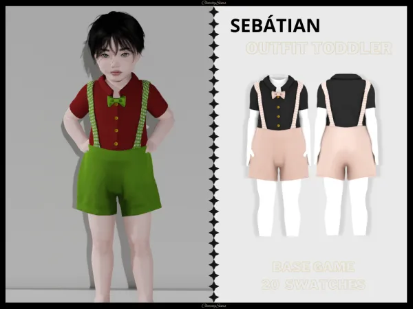 Alpha Sebátian Outfit Toddler by clarity-sims - The Sims 4 Custom Content
