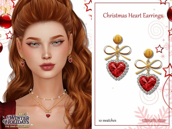 Alpha Christmas Set Jewelry Nails for your female sims - The Sims 4 Custom Content