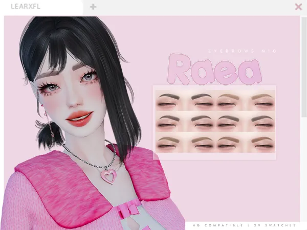 Alpha Raea Eyebrows N10 by Learxfl - The Sims 4 Custom Content