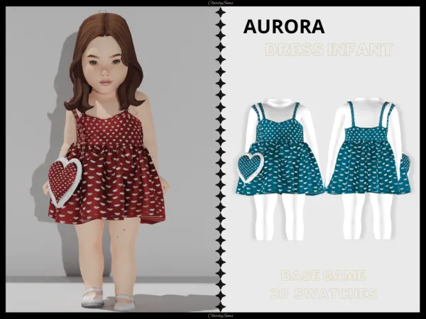 Alpha Aurora Dress Infant by clarity-sims - The Sims 4 Custom Content